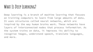 Understanding Deep Learning and Its Impact on Modern Technology | PDF