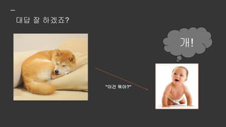 "이건 뭐야?"
개!
물론 우리의 VGG, Inception, AlexNet같은 것도 잘하죠
 