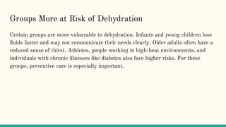 Understanding Dehydration and Its Impact on Everyday Health | PDF