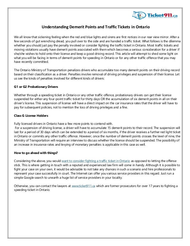 Understanding Demerit Points and Traffic Tickets in Ontario