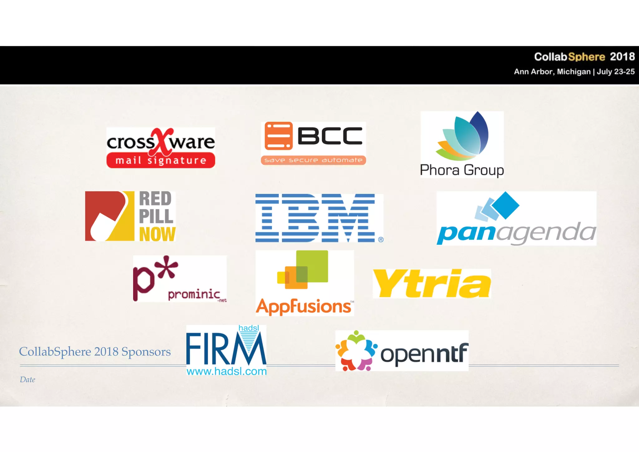 Date
CollabSphere 2018 Sponsors
 