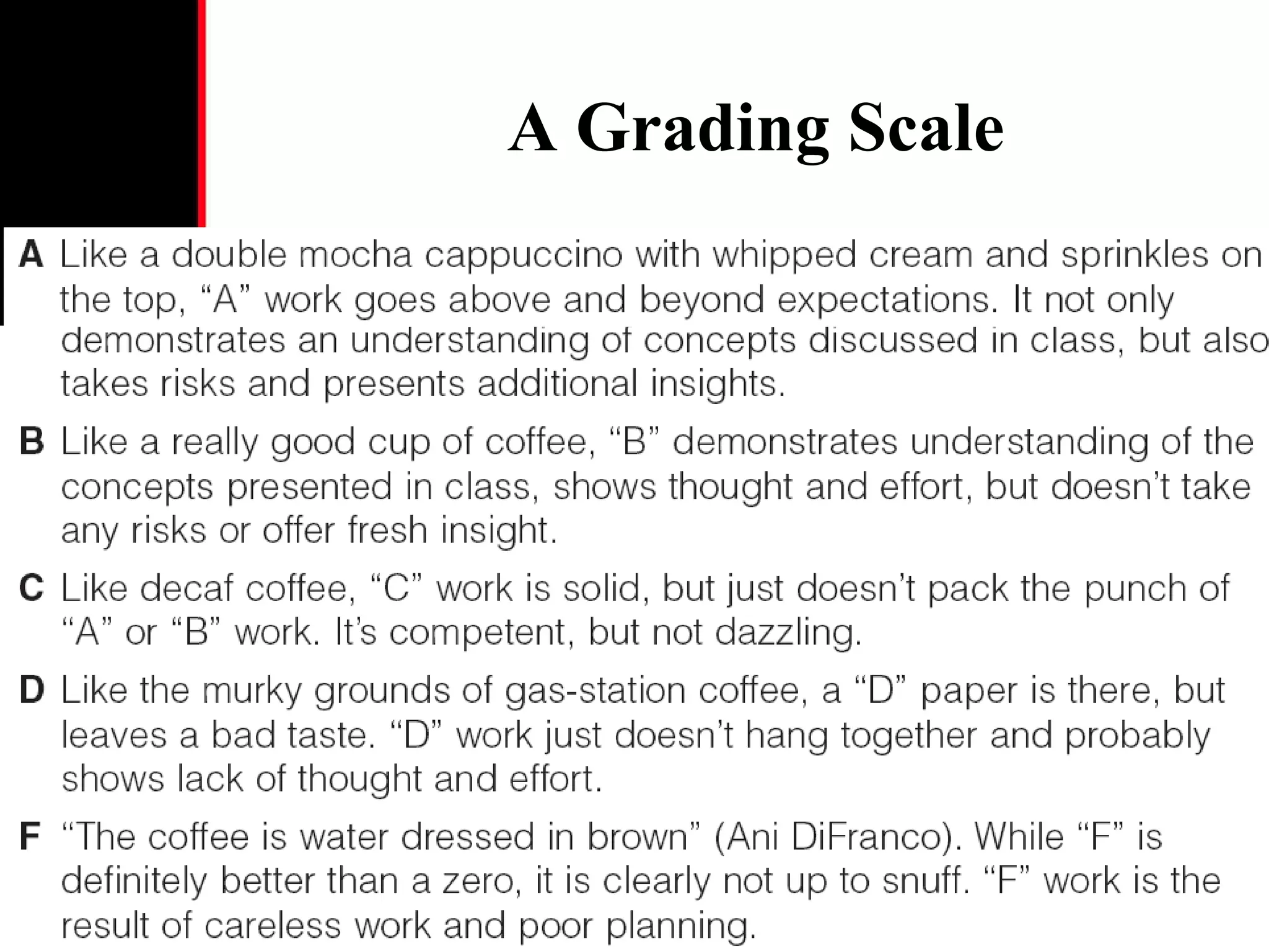 A Grading Scale 