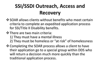 Soar Program Ssi Understanding federal benefits | PPTX
