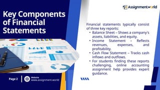 Financial Component Understanding Financial Statements for Accounting Assignments.pptx