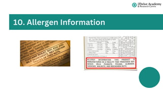 10. Allergen Information
 