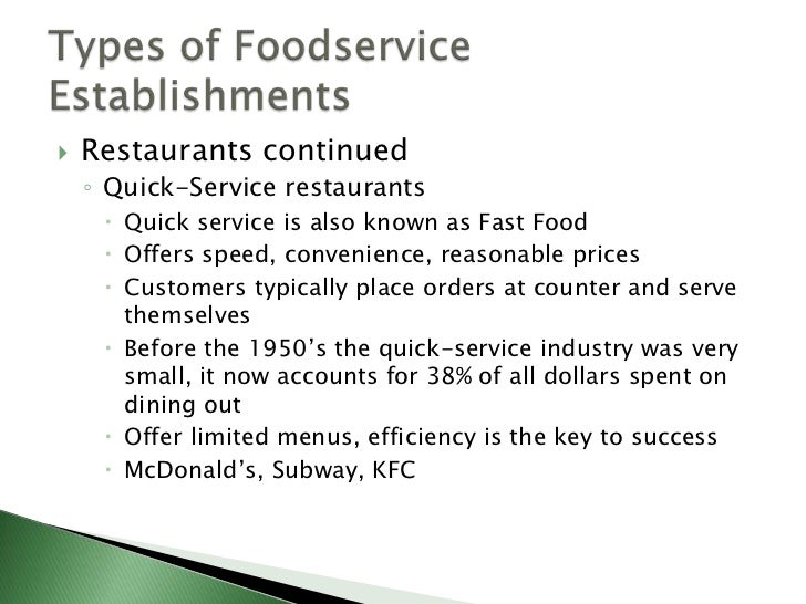 Understanding foodservice operations