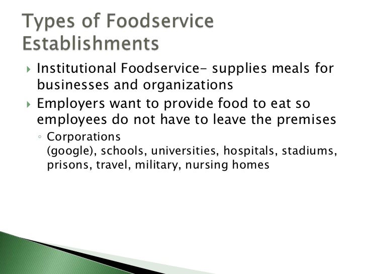 Understanding foodservice operations