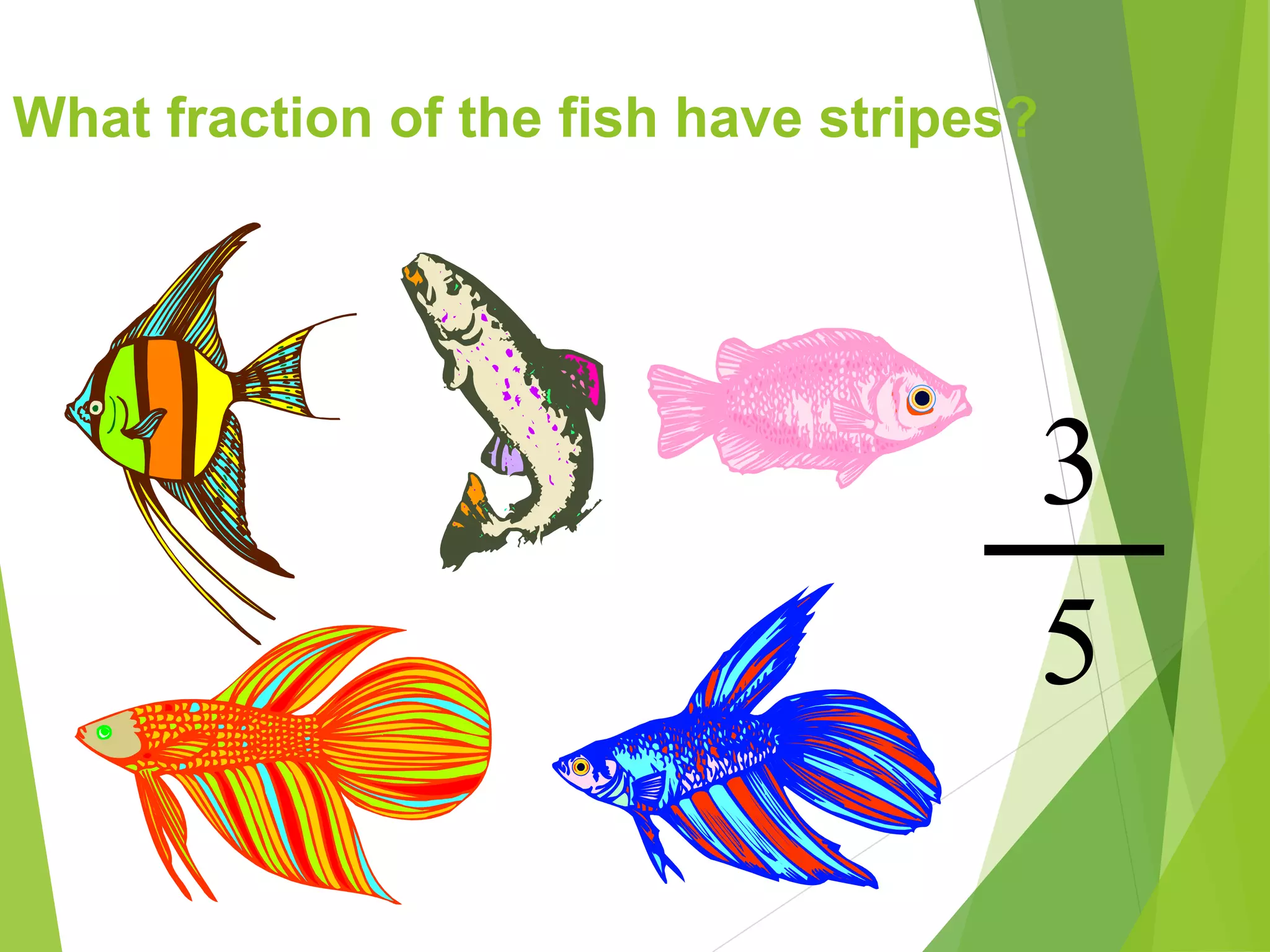 What fraction of the fish have stripes?
3
5
 
