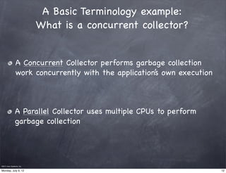 A Basic Terminology example:
                                  What is a concurrent collector?


                 A Concur...