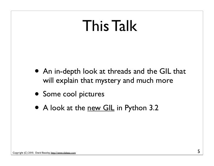 Understanding the python gil