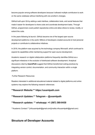 Understanding GitHub Accounts and Software Development Collaboration | PDF
