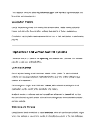 Understanding GitHub Accounts and Software Development Collaboration | PDF