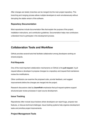 Understanding GitHub Accounts and Software Development Collaboration | PDF