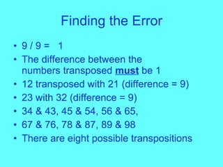 Transpositional Error Understanding General Ledger Reconciliations | PPT