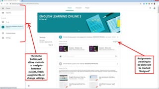 Google Classroom Menu Understanding Google classroom by Okuba Vincent | PPTX