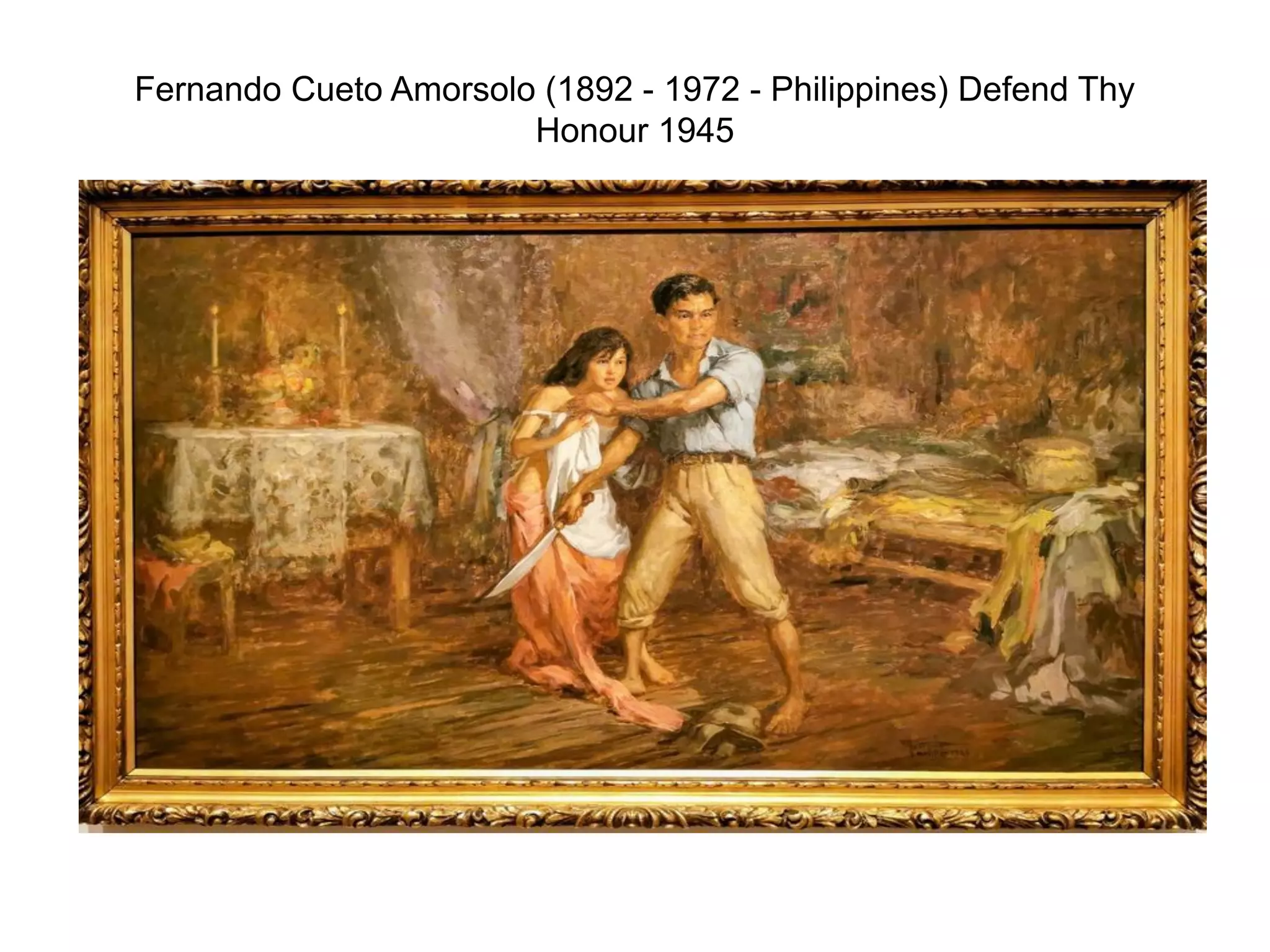 Fernando Cueto Amorsolo (1892 - 1972 - Philippines) Defend Thy
Honour 1945
 