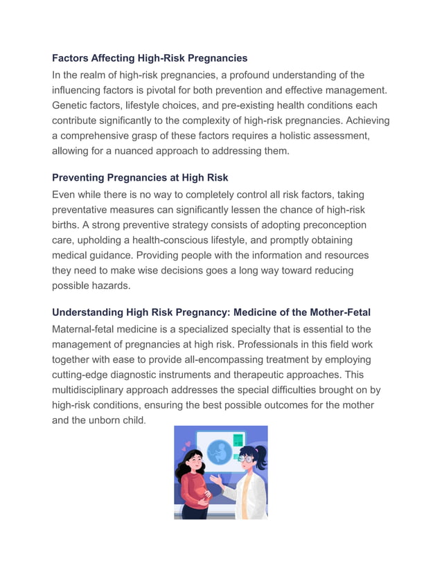 Understanding High Risk Pregnancy: Causes and Precautions | PDF