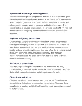 Understanding High Risk Pregnancy: Causes and Precautions | PDF