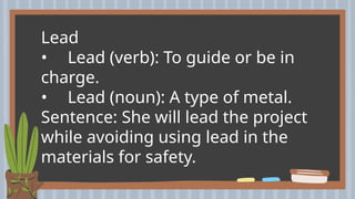 UNDERSTANDING HOMONYMS.pptx. and other games | PPTX