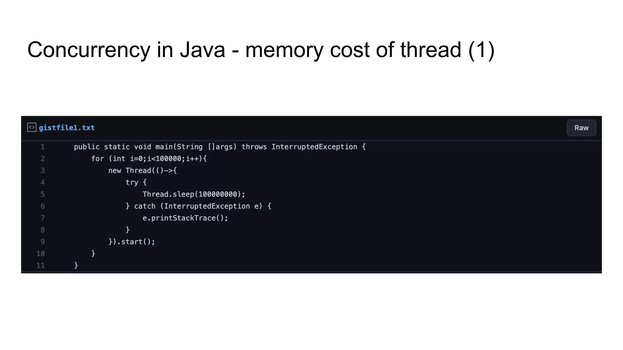Concurrency in Java - memory cost of thread (1)
 