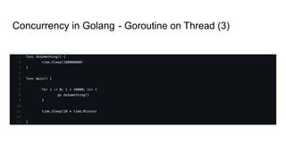 Concurrency in Golang - Goroutine on Thread (3)
 