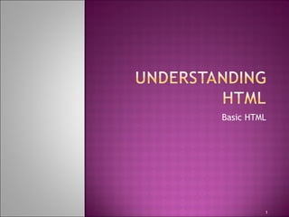 Basic HTML 1 