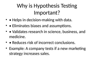 Understanding Hypothesis testing in data analytics | PPTX