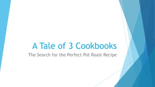 A Tale of 3 Cookbooks
The Search for the Perfect Pot Roast Recipe
 