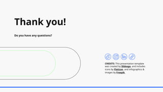 CREDITS: This presentation template
was created by Slidesgo, and includes
icons by Flaticon, and infographics &
images by Freepik
Thank you!
Do you have any questions?
 