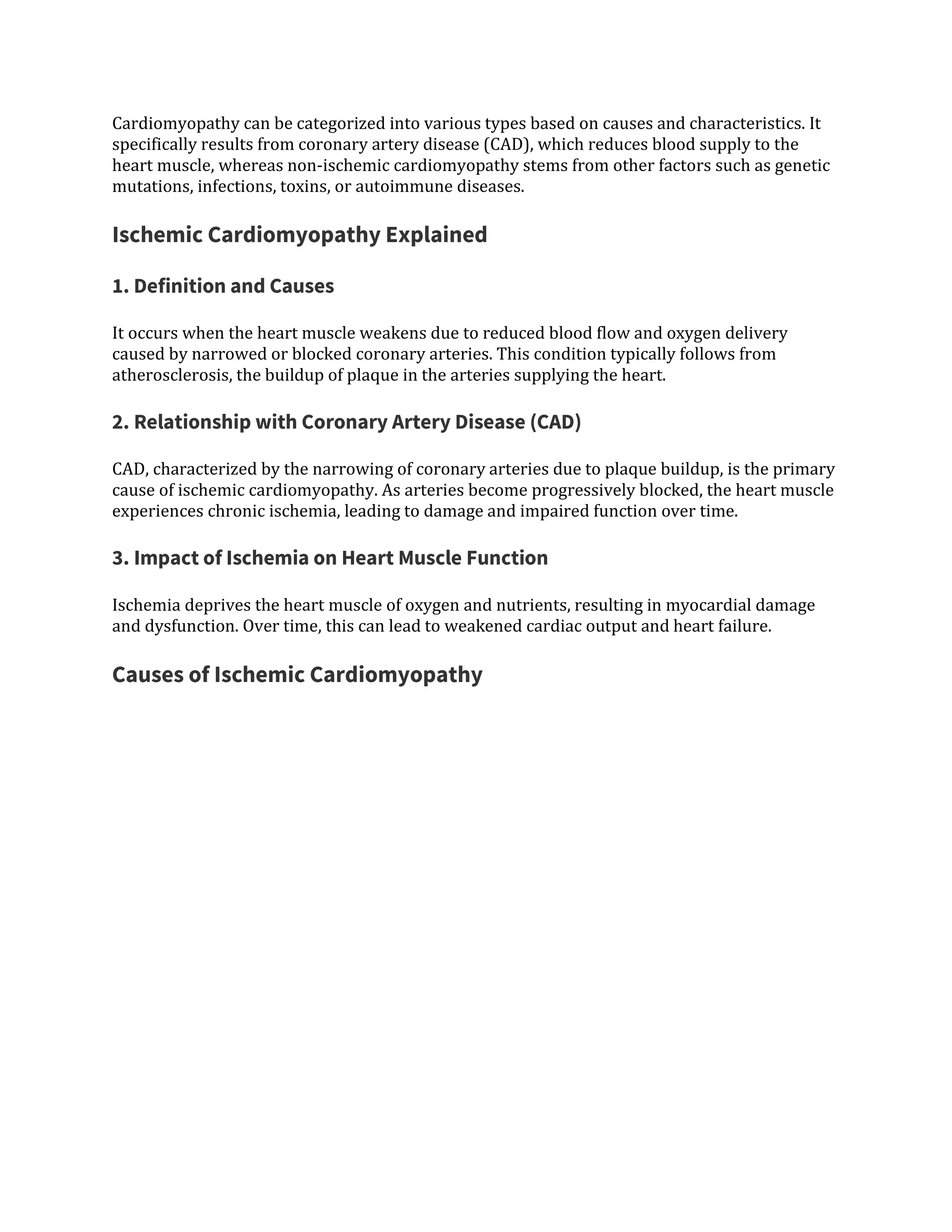 Ischemic Cardiomyopathy: Symptoms, Causes, Diagnosis, and Treatment Ischemic Cardiomyopathy: Symptoms, Causes, Diagnosis, and Treatment