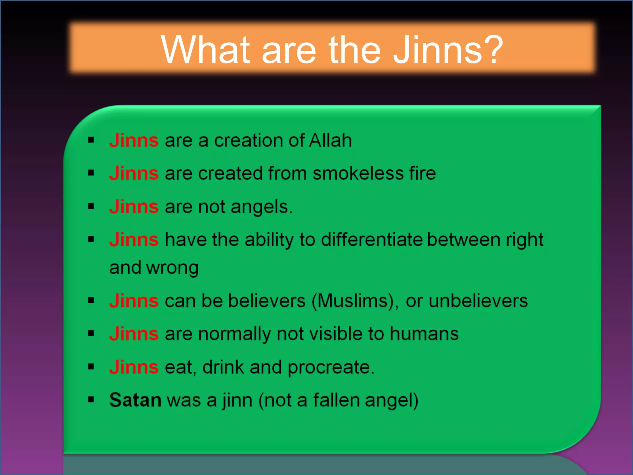 What are the Jinns? 