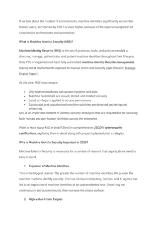 Understanding Machine Identity Security (MIS) in Modern ...