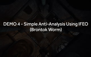 Understanding Malware Persistence Techniques by Monnappa K A