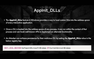 Understanding Malware Persistence Techniques by Monnappa K A