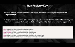Understanding Malware Persistence Techniques by Monnappa K A