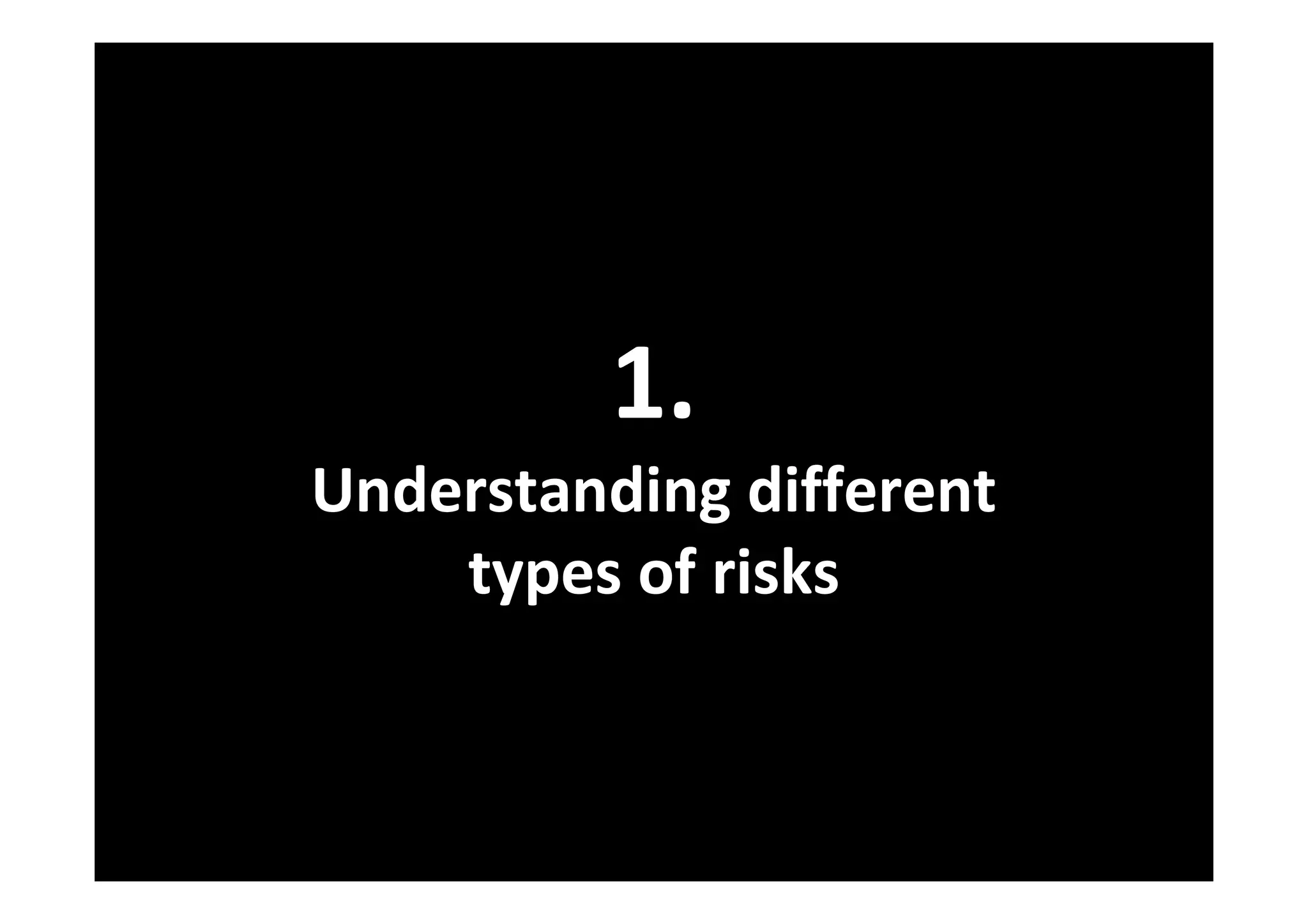 1.
Understanding different
    types of risks
 