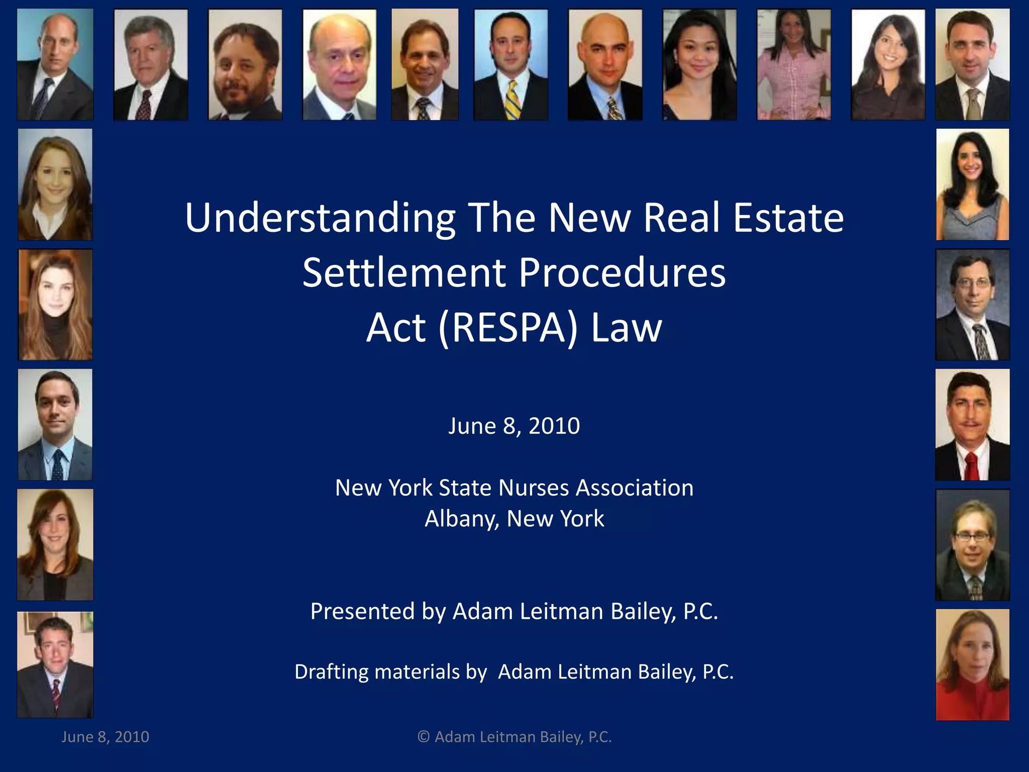 Understanding The New Real Estate Settlement Procedures Act (RESPA) Law