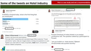Twitter - @niteen_india
Some of the tweets on Hotel industry
89
This is a case study and not a recommendation
Source: scre...