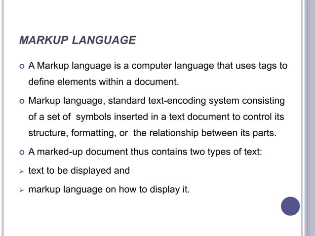 UNDERSTANDING MARKUP LANGUAGES.pptx | Web Design and HTML | Internet