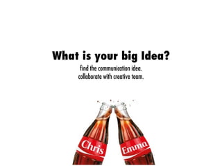 ©2014 XM Gravity. All contents & materials on this presentation belongs to XM Gravity and its respectful partners.
What is your big Idea?
find the communication idea.
collaborate with creative team.
 