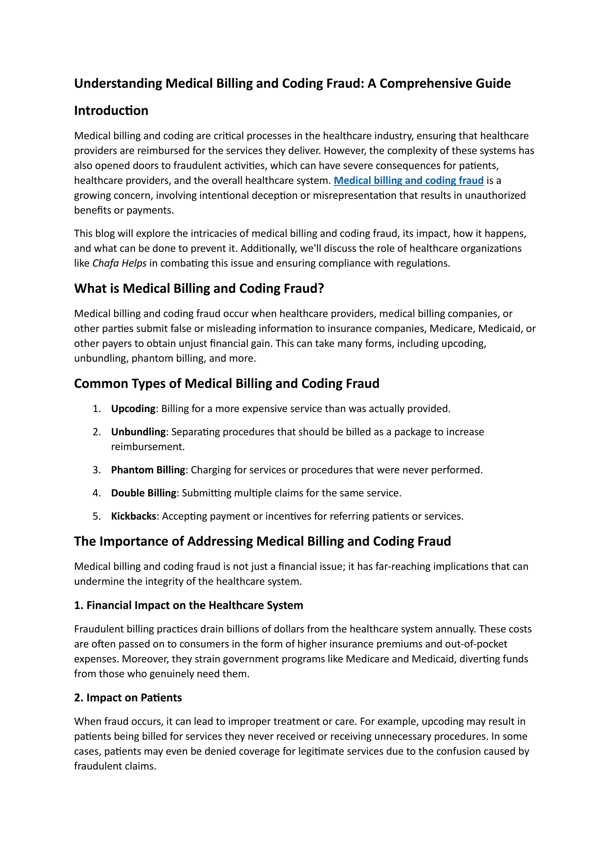 Understanding Medical Billing and Coding Fraud: A Comprehensive Guide | PDF