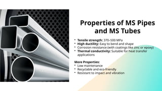 Understanding Mild Steel Pipes and Tubes Explained | PPTX