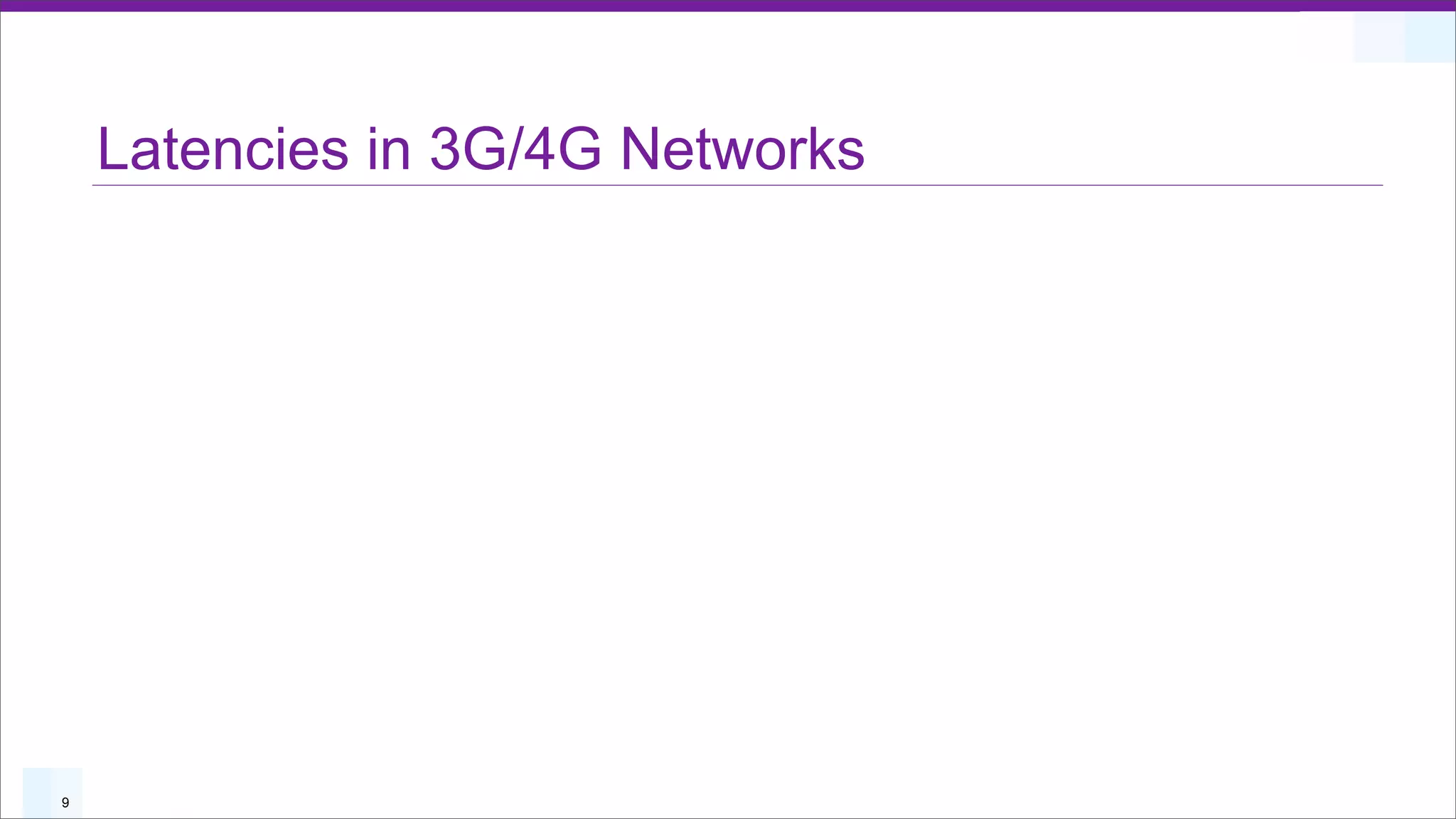 Latencies in 3G/4G Networks




9
 