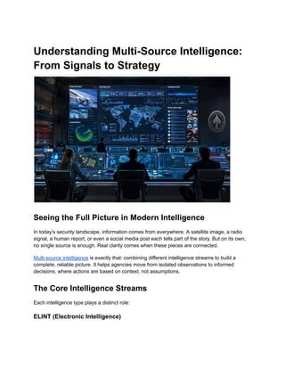 Understanding Multi-Source Intelligence: From Signals to Strategy | PDF
