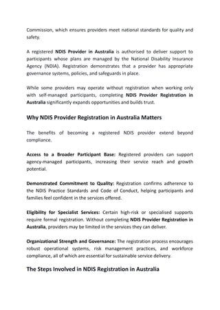 Understanding NDIS Registration in Australia | PDF