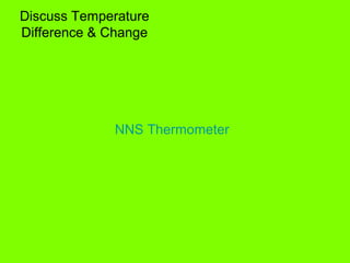 Discuss Temperature
Difference & Change
NNS Thermometer
 