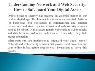 Understanding Network and Web Security: How to Safeguard Your Digital ...