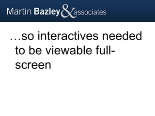 …so interactives needed
to be viewable full-
screen
 