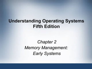 Understanding Operating Systems Fifth Edition Chapter 2 Memory Management:  Early Systems 