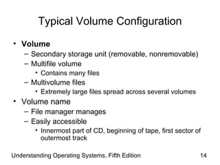 Volums Names Understanding operating systems 5th ed ch08 | PPT